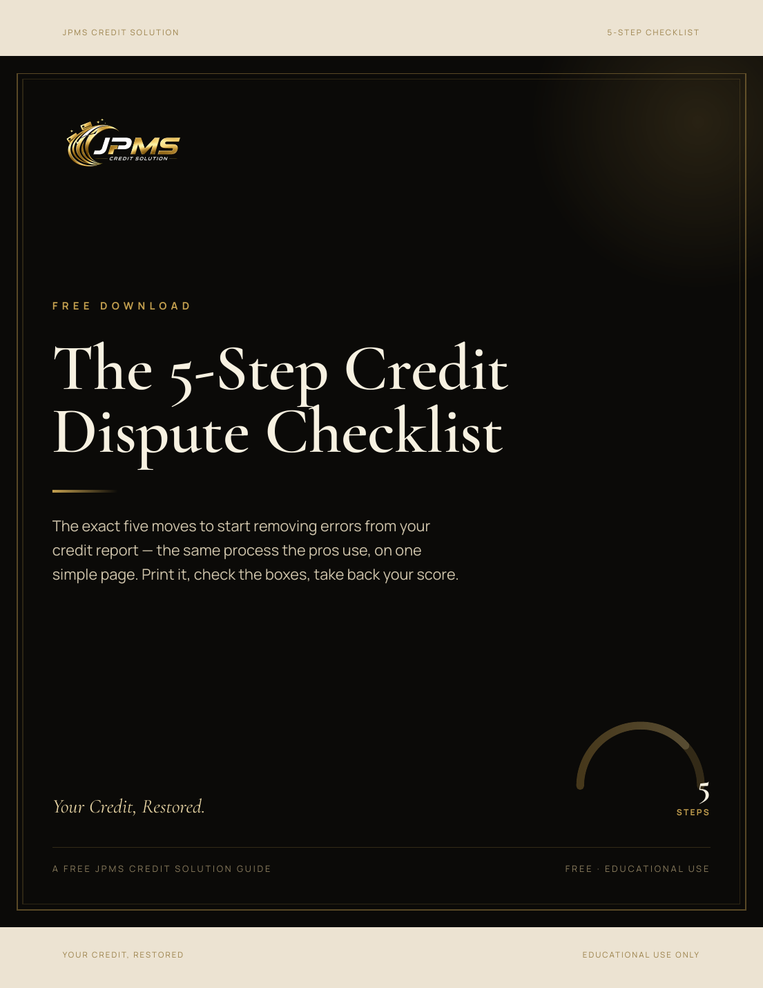 5-Step Credit Dispute Checklist